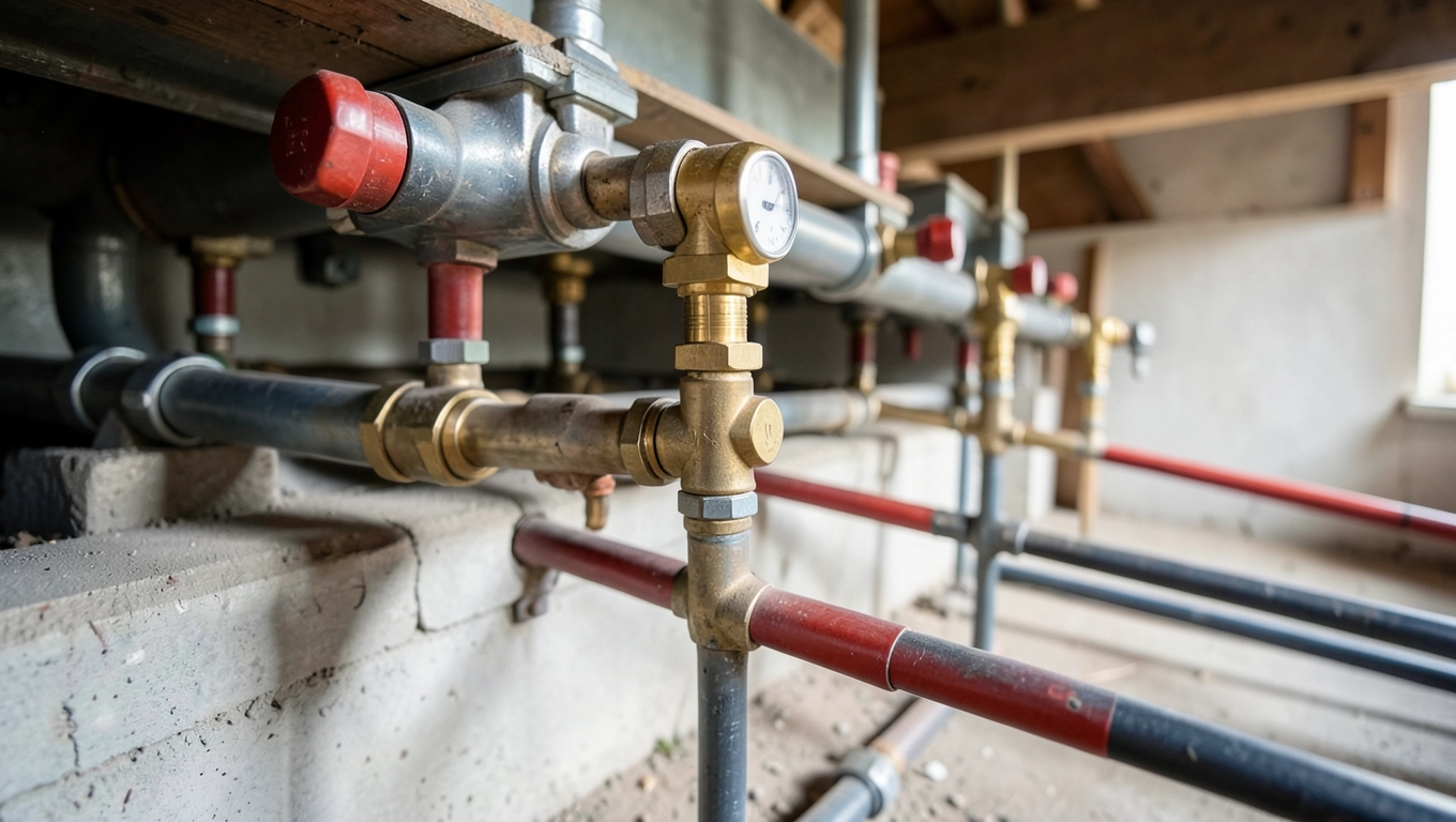 Nyple i zawory w budowie rozdzielacza